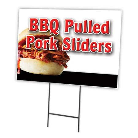 Signmission Bbq Pulled Pork Sliders Yard & Stake outdoor plastic coroplast window, 1824 Bbq Pulled Pork Sliders C-1824 Bbq Pulled Pork Sliders